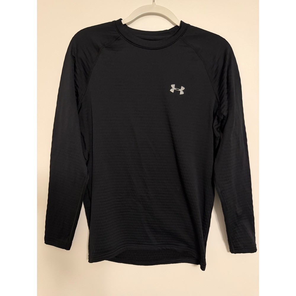Under Armour ColdGear Base 2.0 Thermal Shirt Men L Black Fitted Fleece Crewneck